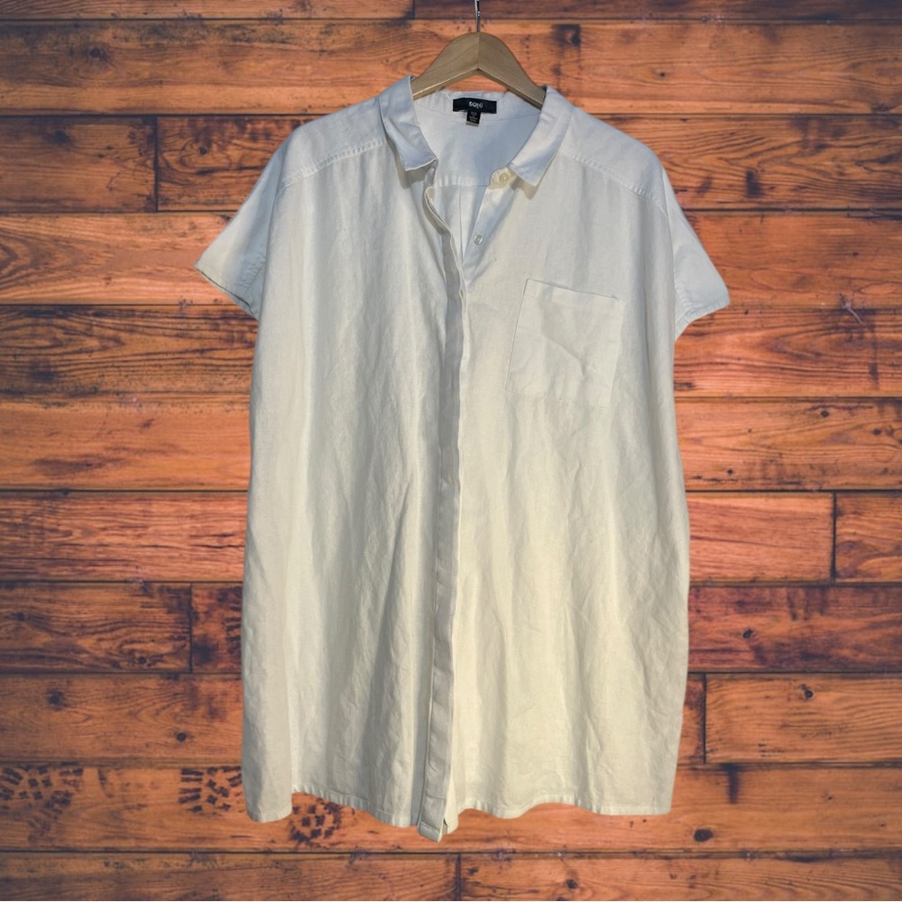 5 for $25🔥Ellos White Button Front Tunic Top 22/24